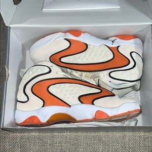 WMNS Air Jordan OG (Orange and White Athletic Sneakers)